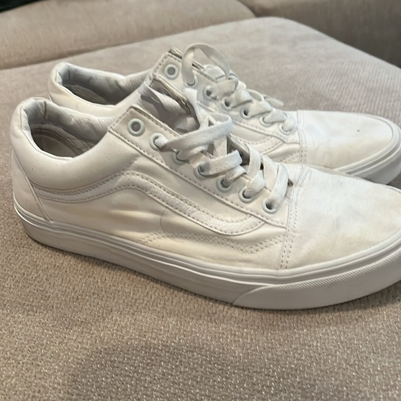 Vans old school Canvas Shoe White unisex sz 9 men's  Iconic Shoe - Picture 3 of 5